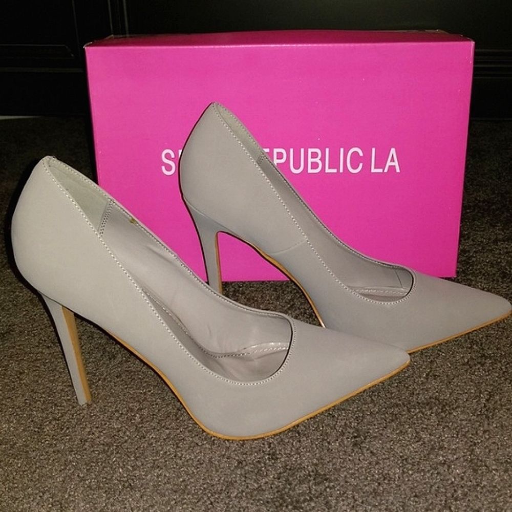 Gray Single Sole Heels